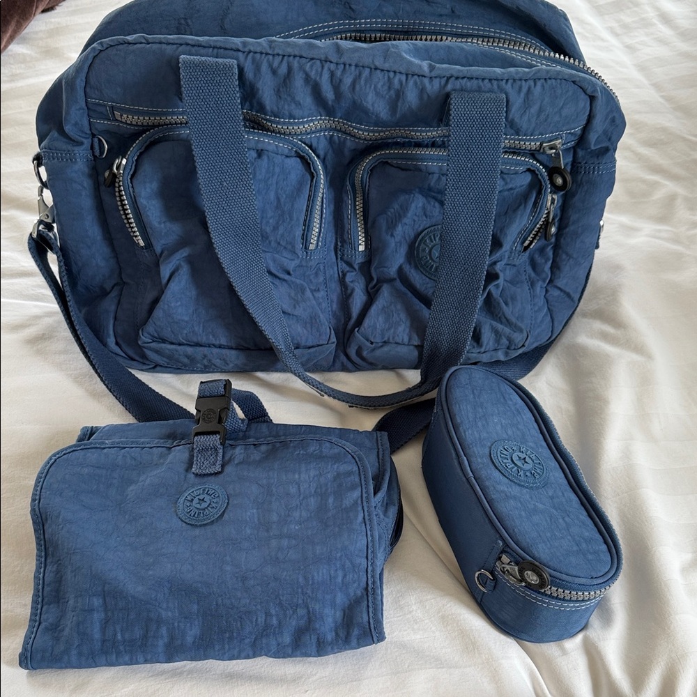 Kipling Navy Blue Satchel Bag Set